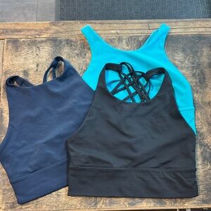 Black, Blue, and Teal Lulu Sports Bras Bundle